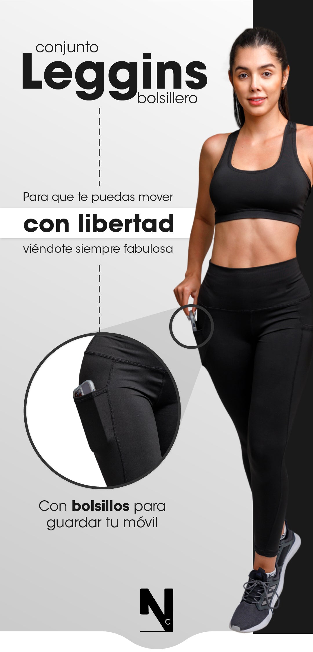 CONJUNTO DEPORTIVO NEGRO S - M