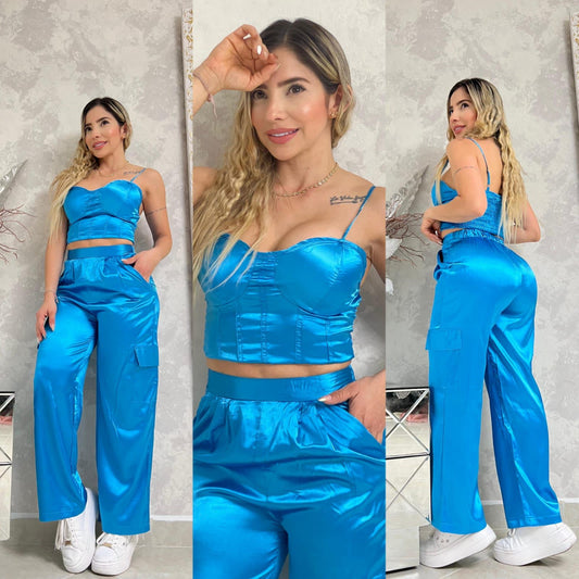 Hermoso vestido tela satin